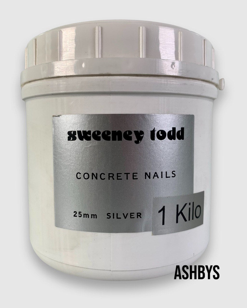 Sweeney Todd Concrete Nails 25mm Silver - 1 Kilo (NEW UNUSED OLD STOCK)