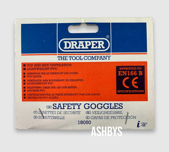 Draper 18050 Safety Impact Goggles BS-EN166B (NEW UNUSED OLD STOCK)