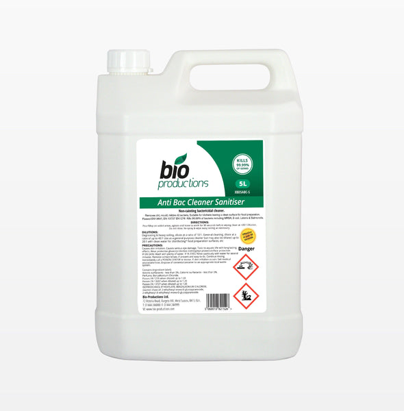 Bio Productions Anti Bac Cleaner Sanitiser XBD5-ABC 5 Ltr (Kills 99.999% of bacteria)
