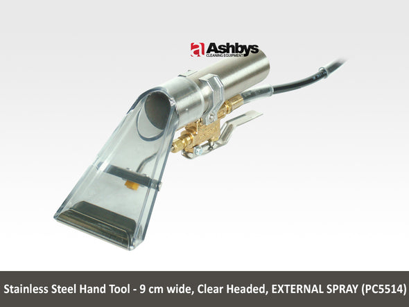 Stainless Steel Hand Tool - 9 cm wide, External Spray, Clear Headed
