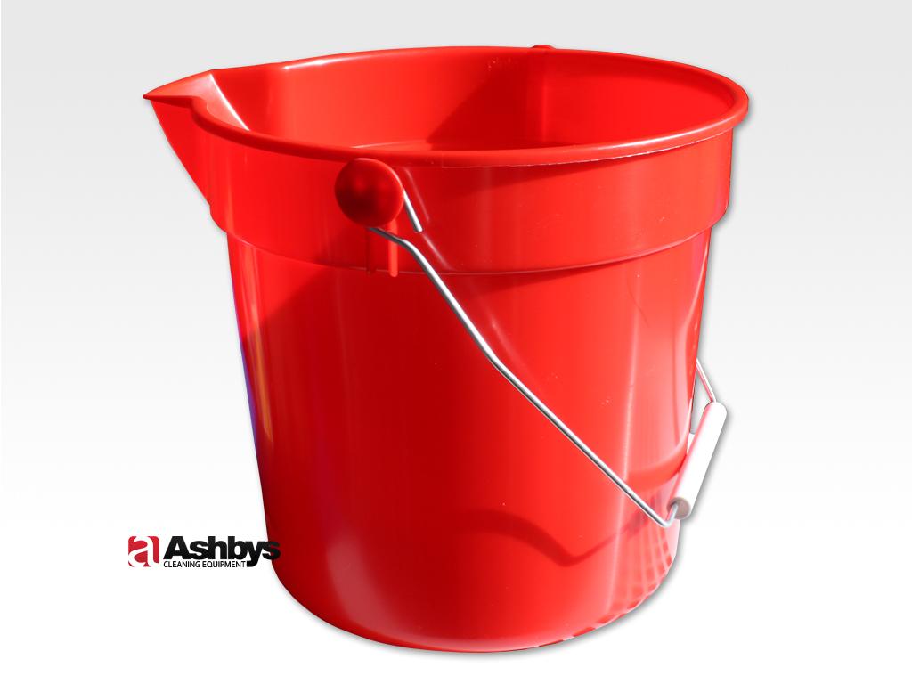 Red Bucket 10 Ltr - Lipped & Calibrated