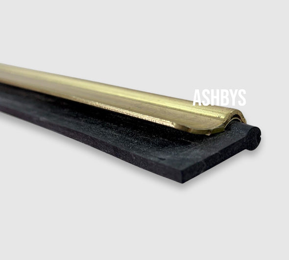 Brass Channel & Rubber (35 cm / 14 inch) - for Window Cleaning