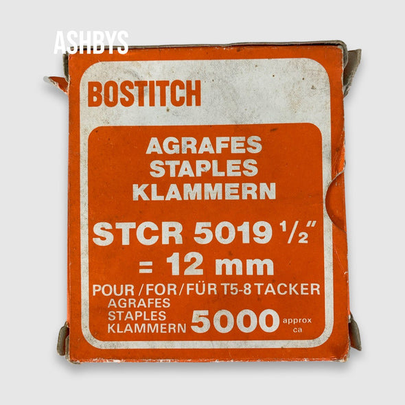 5000 x Bostitch Staples STCR5019 0.5" / 12 mm for T5-8 Tacker (NEW UNUSED OLD STOCK)