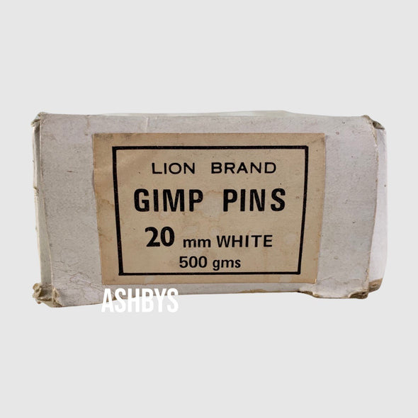 Lion Brand Gimp Pins 20mm White 500gms (NEW UNUSED OLD STOCK)