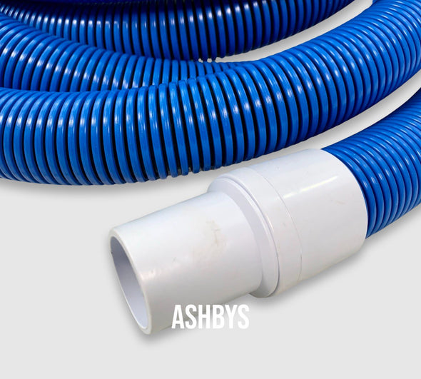 21ft (NOT 25FT) BLUE 1.5 inch / 38mm Vacuum Hose fitted with 2 x Swivel 1.5 inch Cuffs - CLEARANCE
