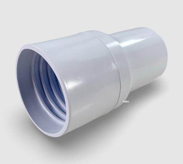 WHITE SWIVEL Vacuum Hose Cuff ONLY - with 1.5-Inch (38 mm) Tool End (Slip) to 1.5-Inch (38 mm) Hose End (Thread)