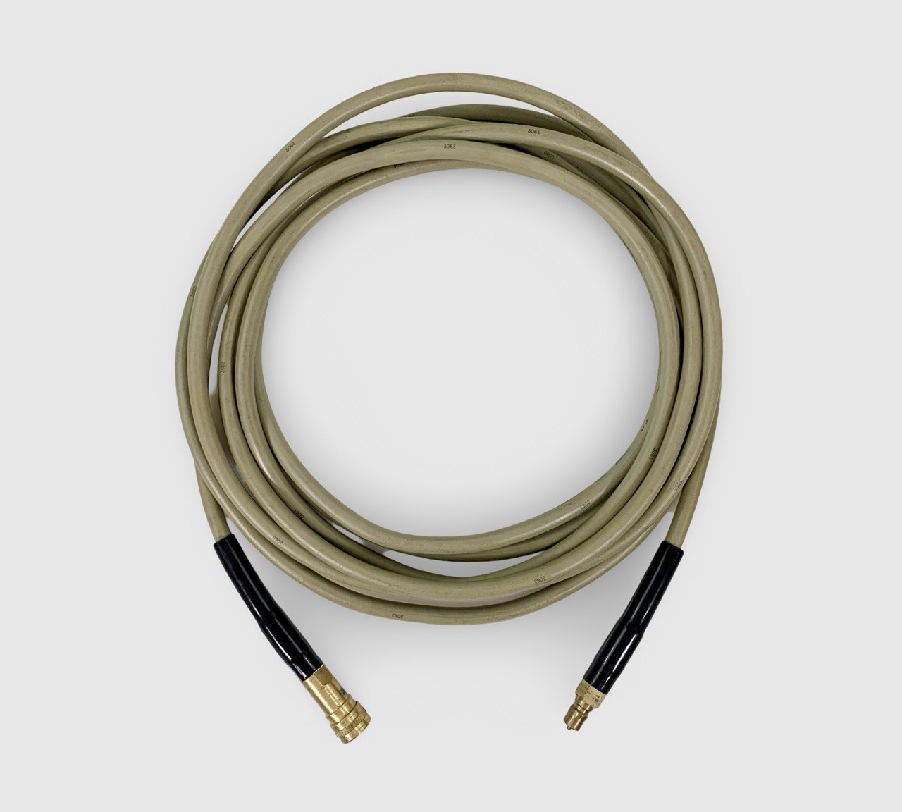 PRE-OWNED 25ft / 7.6m High Pressure GREY Solution Hose ONLY - fitted with Standard MALE & FEMALE Brass Connectors