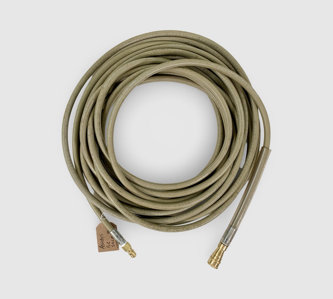 PRE-OWNED 50ft / 15.2m High Pressure Solution Hose ONLY - fitted with Standard Male & Female Connector