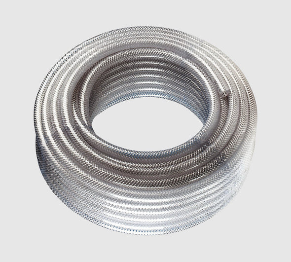 Quality Braided Clear PVC Hose - 3/4 inch (19mm) I.D., 100 Metres Coil