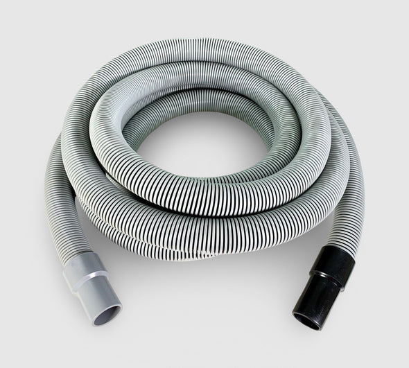 PRE-OWNED Grey 1.5 inch Diameter Vacuum Hose with 2 x 1.5 inch Cuffs - 25 ft / 7.6 m Length