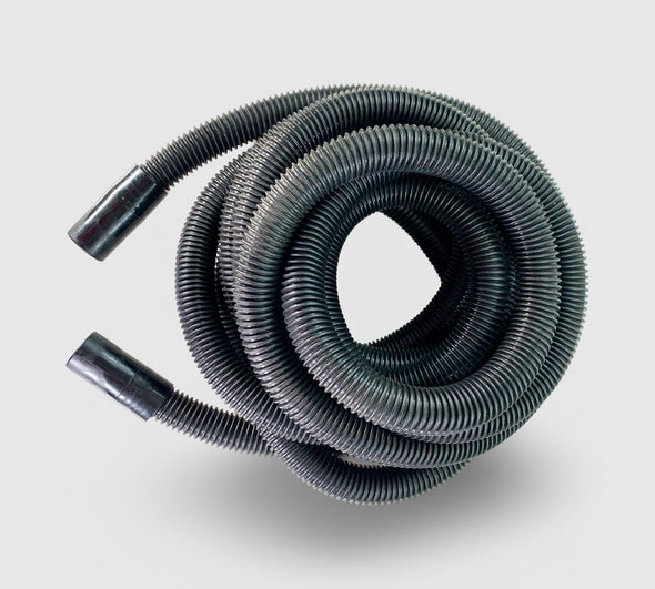 PRE-OWNED Black Lightweight 1.25 inch Diameter Vacuum Hose with 2 x 1.5 inch Cuffs - 25 ft / 7.6 m Length