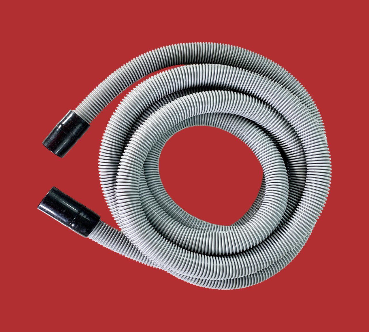 PRE-OWNED Grey Lightweight 1.25 inch Diameter Vacuum Hose with 2 x 1.5 inch Cuffs - 19 ft / 5.8 m Length