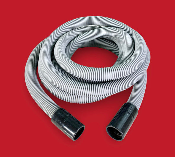 PRE-OWNED Grey Lightweight 1.25 inch Diameter Vacuum Hose with 2 x 1.5 inch Cuffs - 19 ft / 5.8 m Length