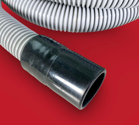 PRE-OWNED Grey Lightweight 1.25 inch Diameter Vacuum Hose with 2 x 1.5 inch Cuffs - 19 ft / 5.8 m Length