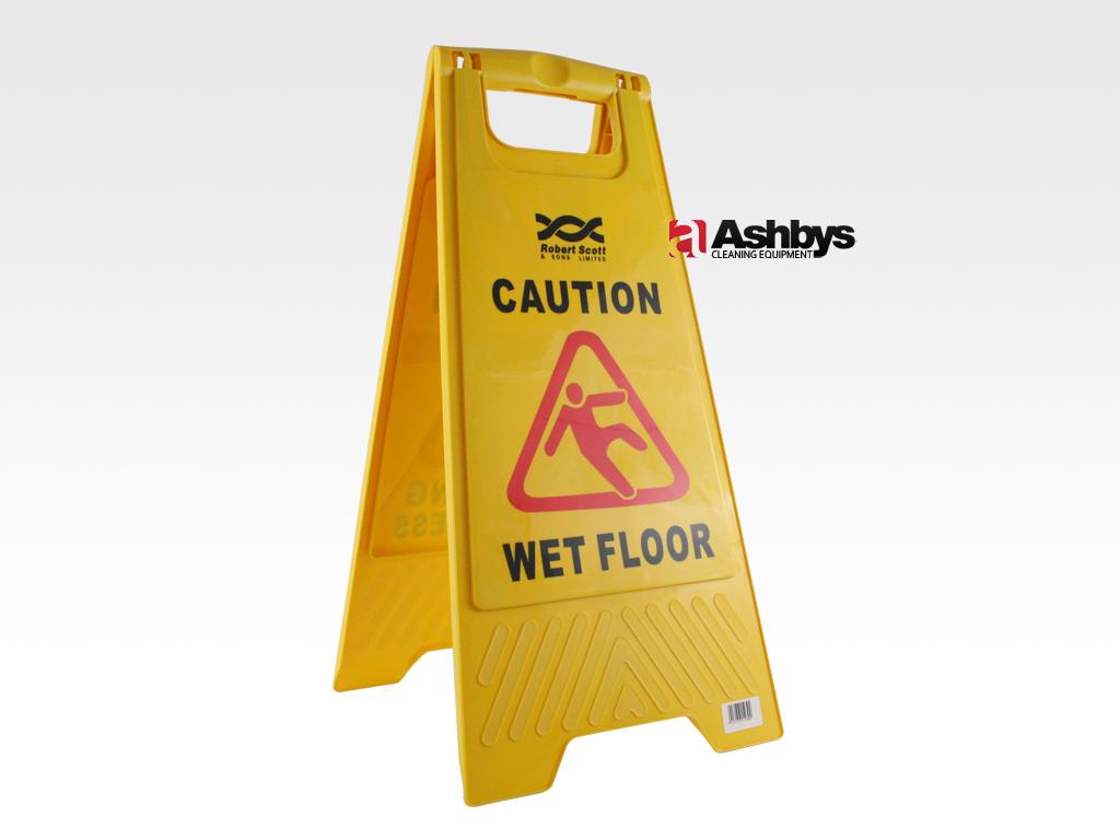 Ashbys Caution Wet Floor & Cleaning in Progress Floor Safety Sign (Yellow)