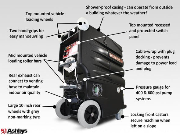 Enforcer Carpet Cleaning Machine | 600 psi | 2 x HD 3 Stage 5.7" PERFORMANCE Vacs | V2 SteamMate Heating System