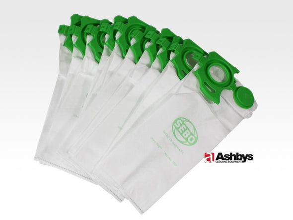 Pack of 10 x 7029P Poly Wrap 3-Layer Bags - for Sebo Dart 1 & 2 plus Felix Vacuum Cleaner