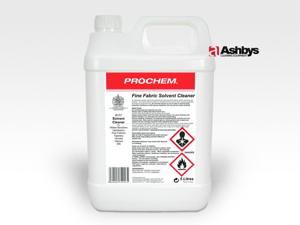 Prochem Fine Fabric Solvent Cleaner B137 5 Ltr Odourless Mineral