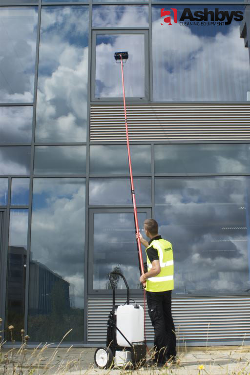Streamline Streamflo SF-TR25L-072-UK Pure Water Window Cleaning Trolley complete with Water-fed Pole - ASHBYS SPEC